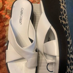 Cabin Creek brand new slip on, cute, with toe cut out.